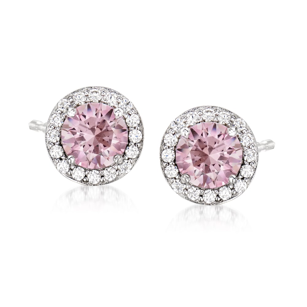 Formal Silver Cubic Zirconia Earrings for Bridesmaids and Brides - EF-4282  (4.5 CM)