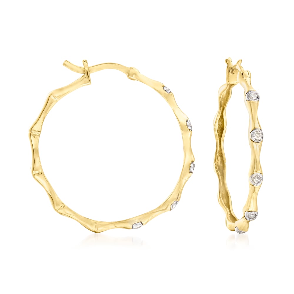 Diamond bamboo earrings hotsell
