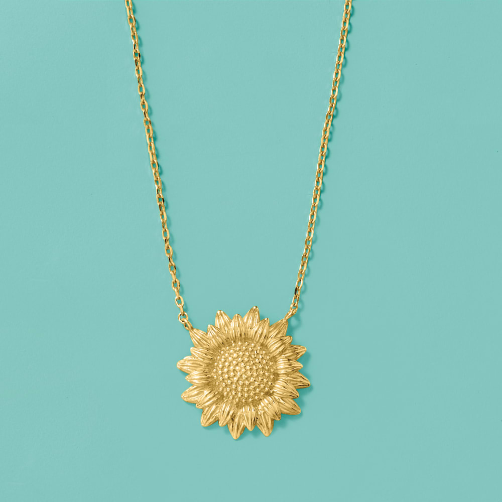Gold Sunflower Necklace | The Essential Jewels