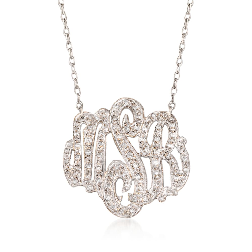 Monogrammed Diamond Necklace with CZ | Monogram pendant, Diamond monogram, Monogram  jewelry
