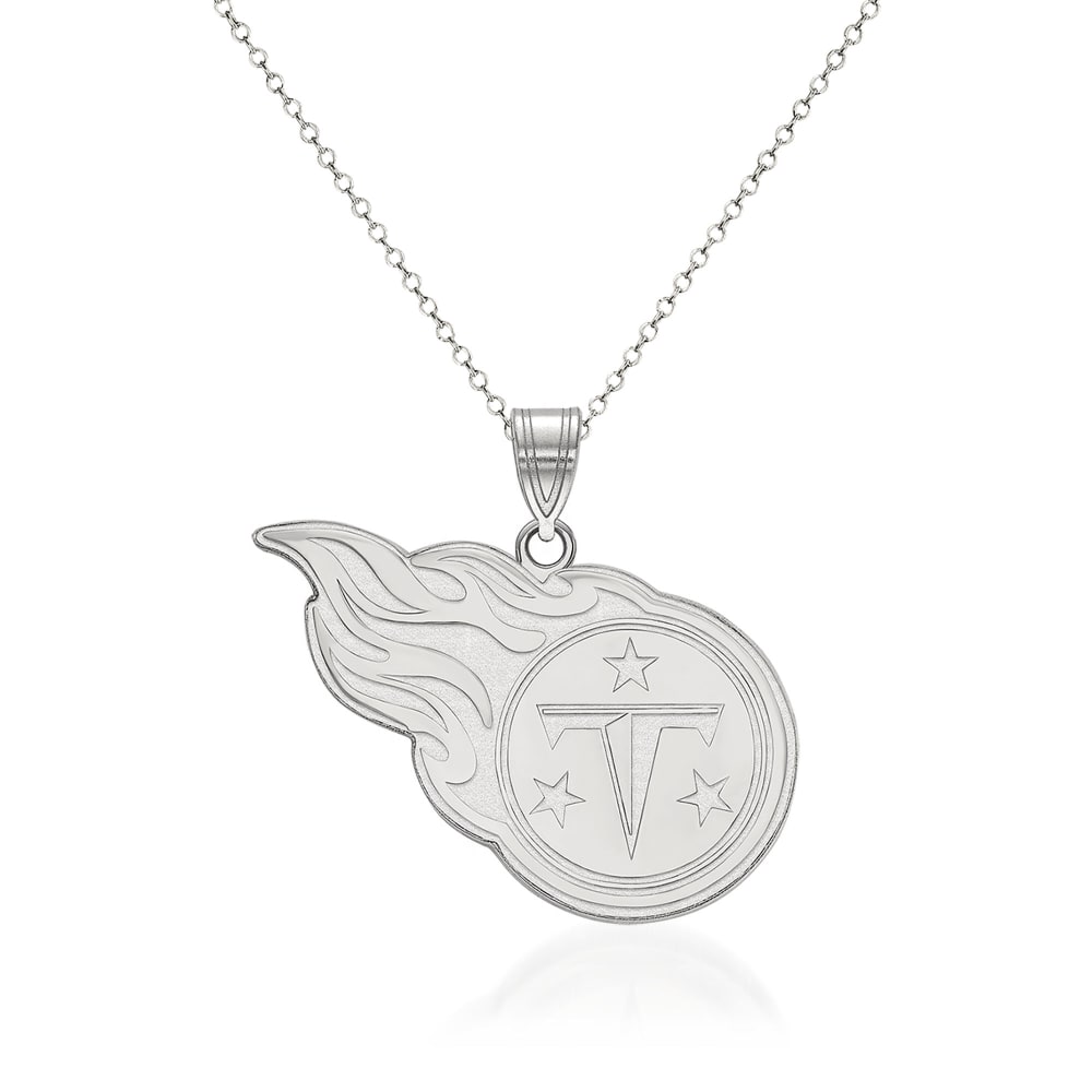 Sterling Silver NFL Tennessee Titans Pendant Necklace. 18'