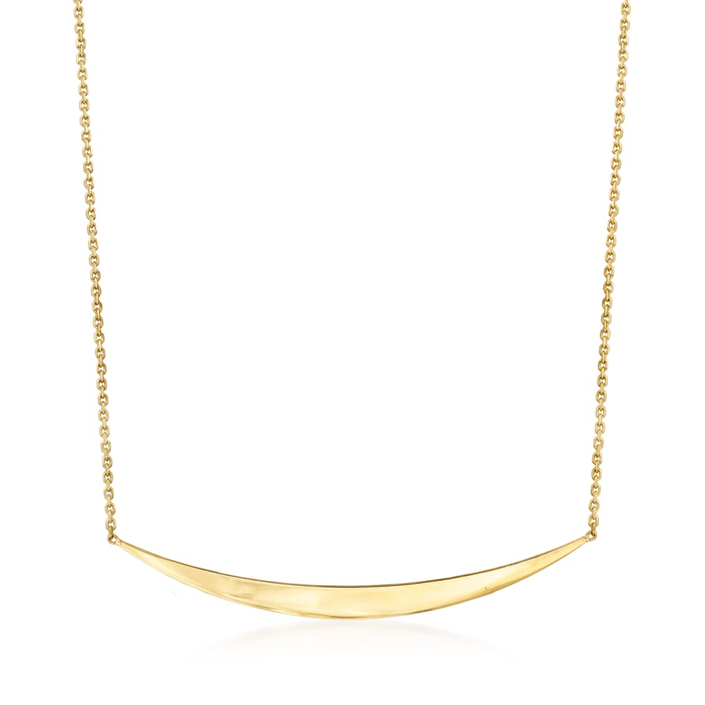 Gold curved on sale bar necklace