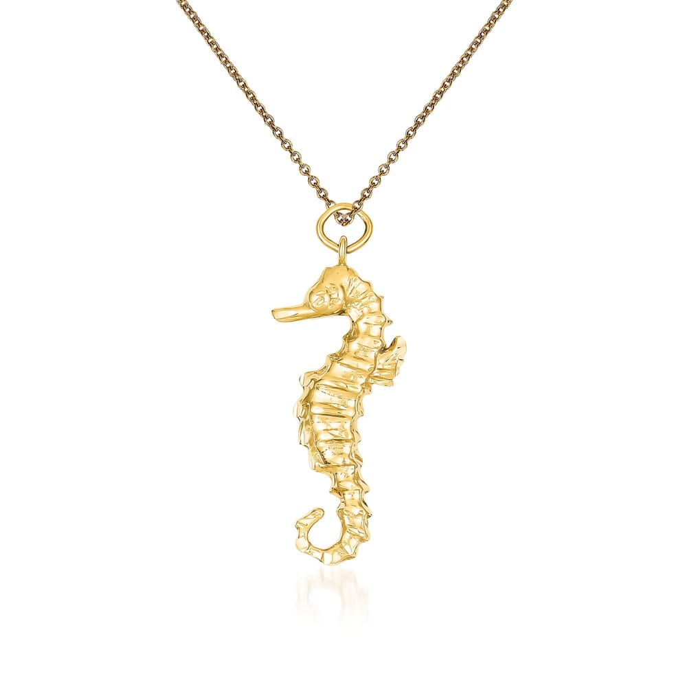 14K Yellow Gold Seahorse Pendant 1.74g Jewelry Necklace Charm Horsefish  Nautical | eBay