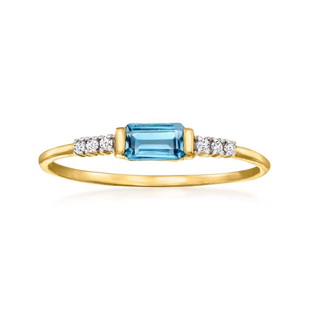 3 Carat Topaz Ring in Yellow Gold - JeenJewels