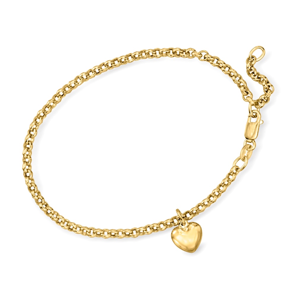 C. 1990 Vintage Tiffany Jewelry Heart Charm Bracelet in 18t Yellow Gold |  Ross-Simons