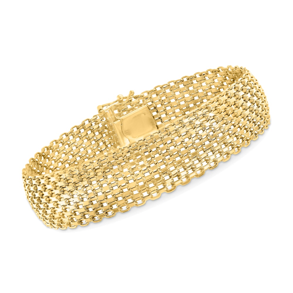 Italian 14kt Yellow Gold Bismark-Link Bracelet | Ross-Simons