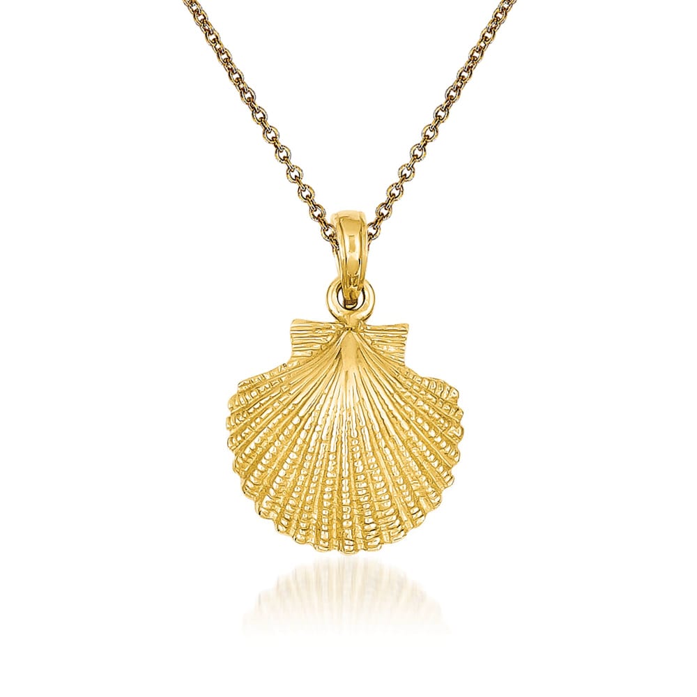 Gold scallop hotsell shell pendant