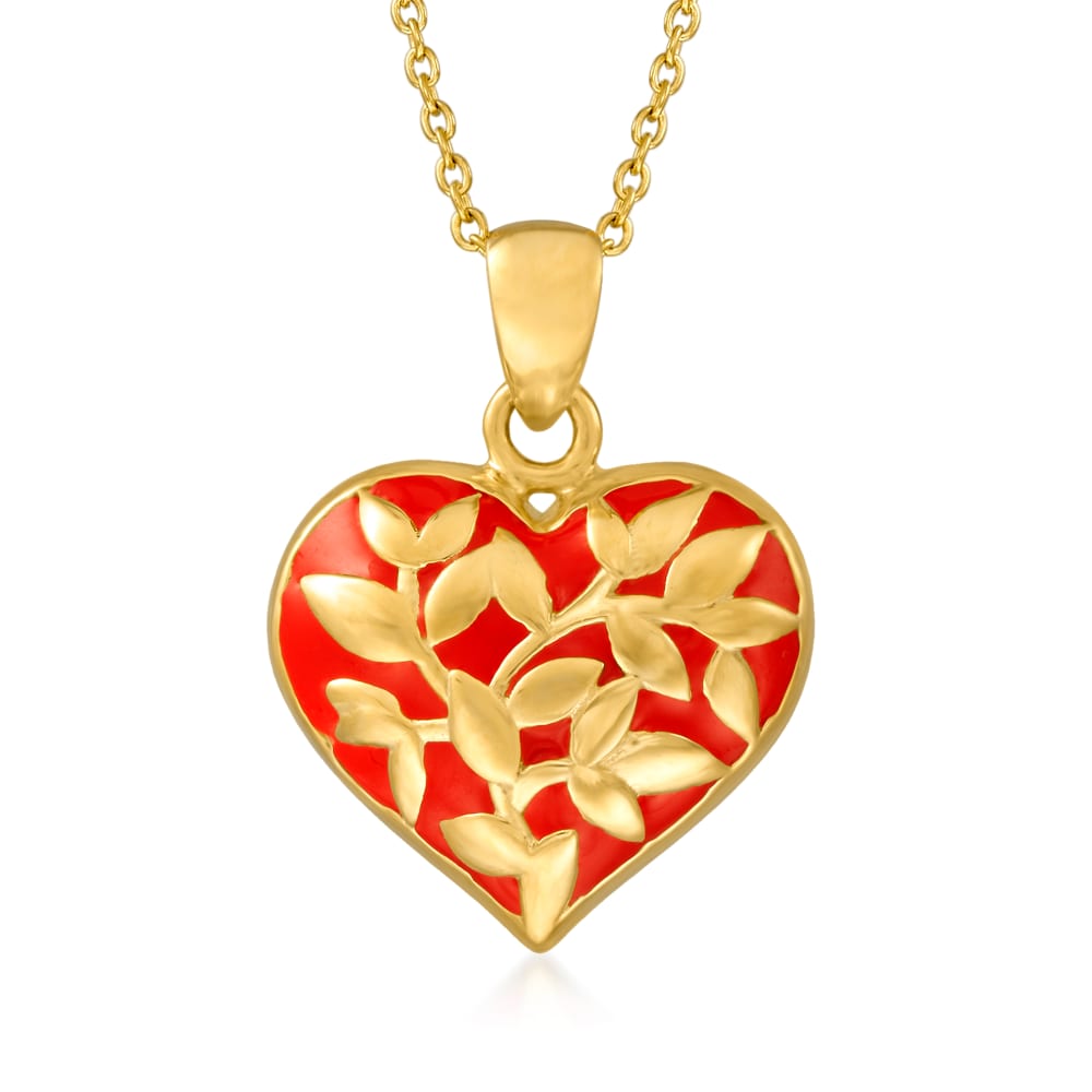 Top 222+ red enamel heart necklace best