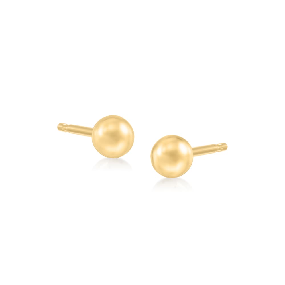 18k Gold Ball Earrings, 4mm, 6mm 8mm – Crystal Casman
