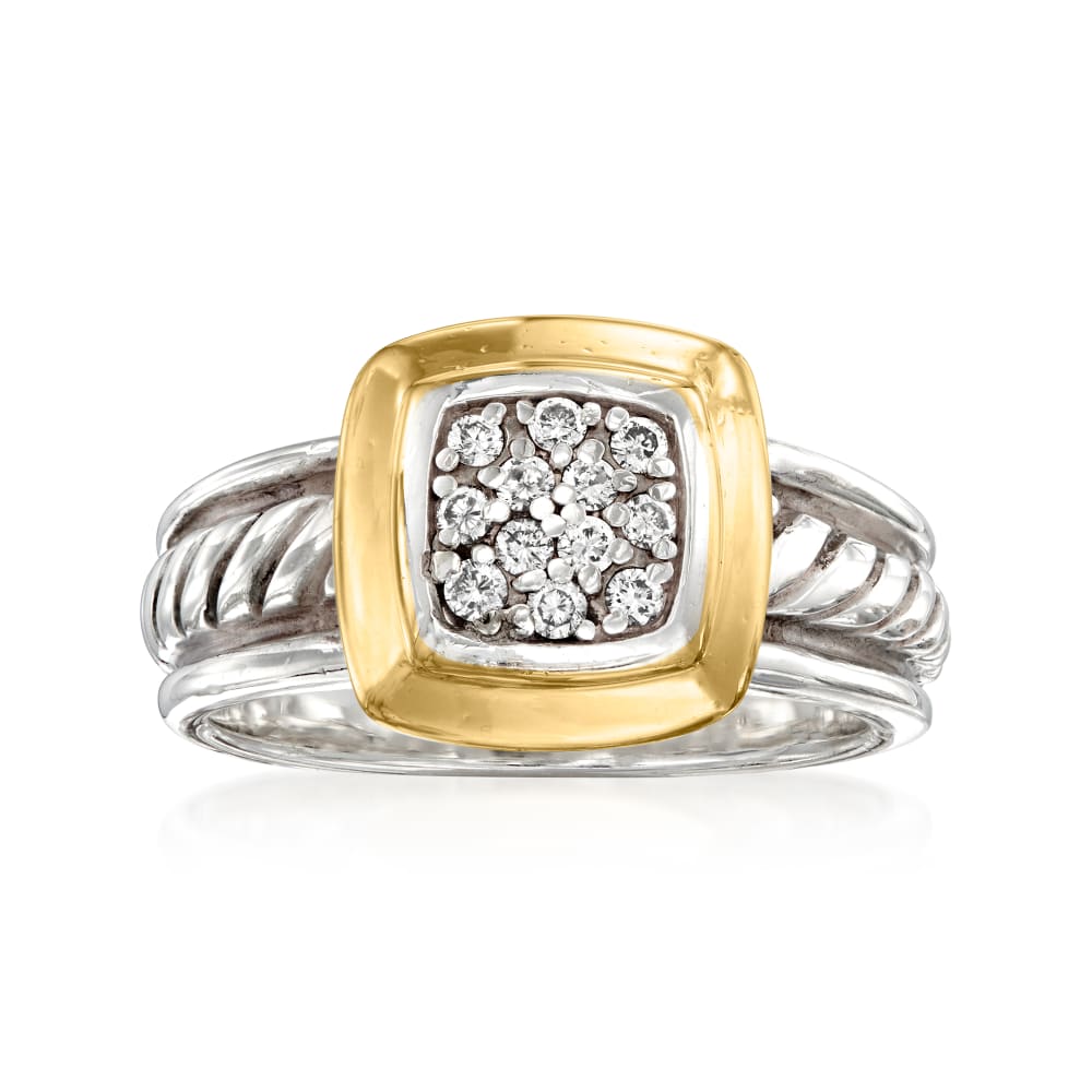 C. 1990 Vintage David Yurman .20 ct. t.w. Diamond Ring in Sterling