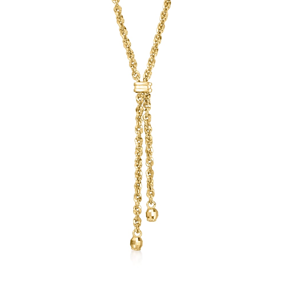 Italian Gold Tassel Lariat Long Necklace in 14k Gold-Plated Sterling Silver  - Macy's
