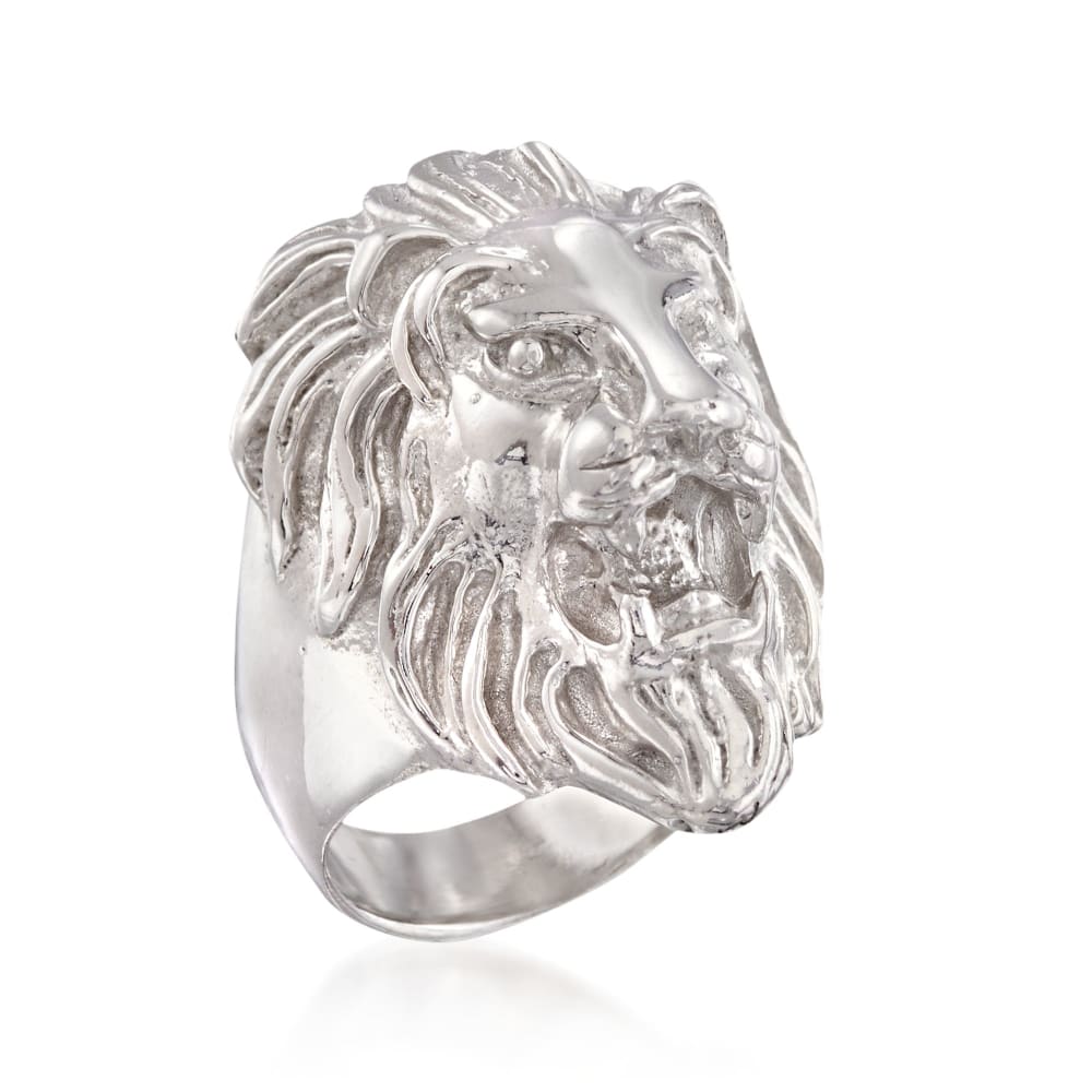 Italian Sterling Silver Lion Head Ring | Ross-Simons