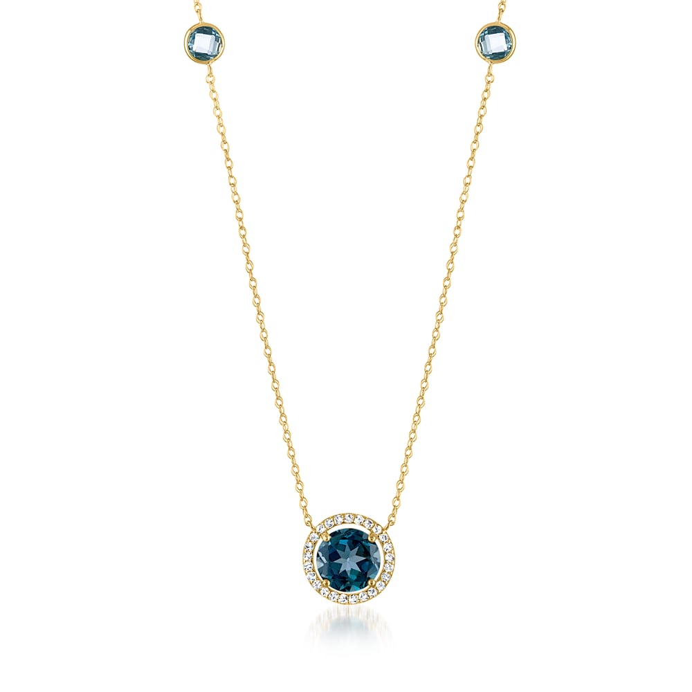 Pear Cut 1.66 Carat London Blue Topaz Pendant Necklace Delicate Silver  Bridal Necklace November Birthstone - Etsy
