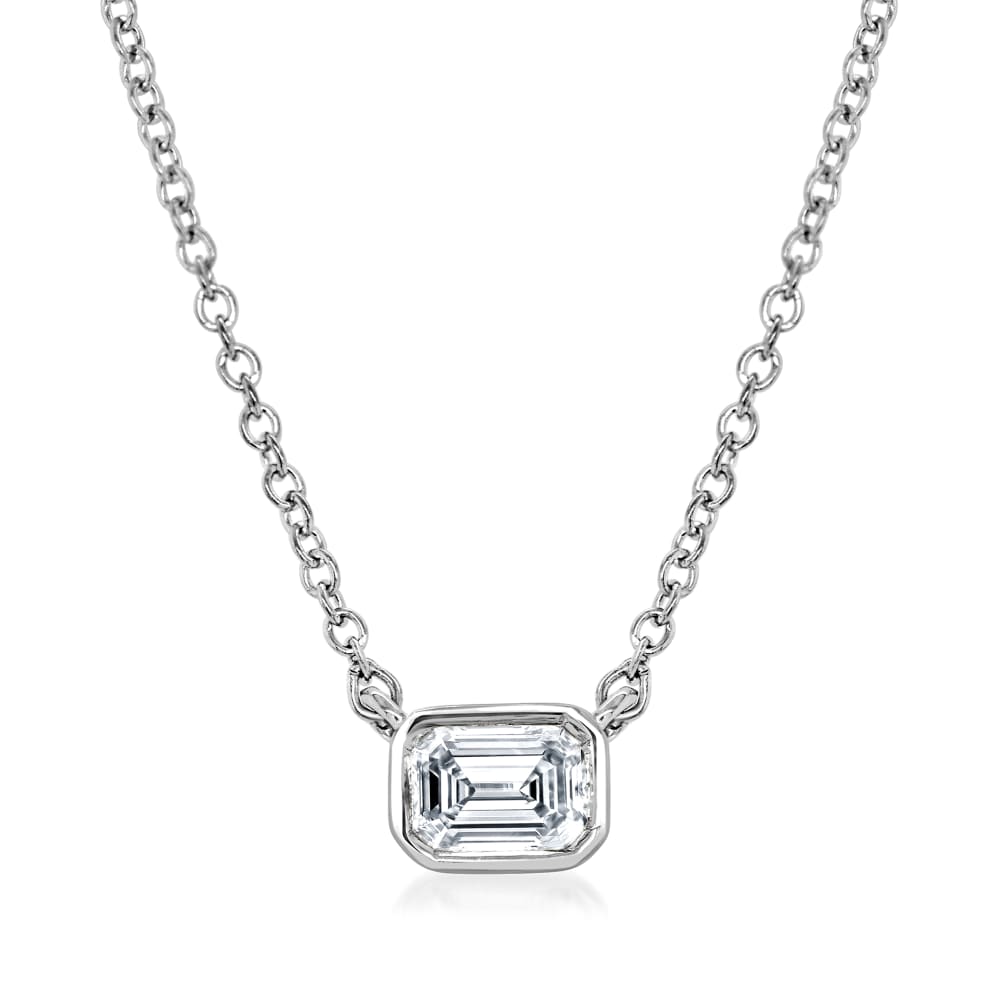 Illusion Emerald Cut Diamond Halo Necklace | Designer Fine Jewelry by Sara  Weinstock