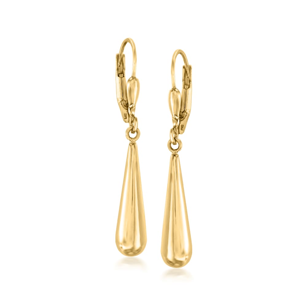 18K Yellow Gold Round and Pearshape Diamond Drop Earrings – Nina Runsdorf