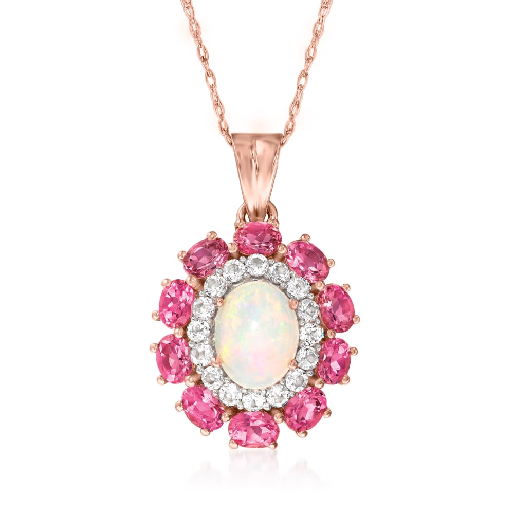 October's Birthstone Opal and Pink Tourmaline