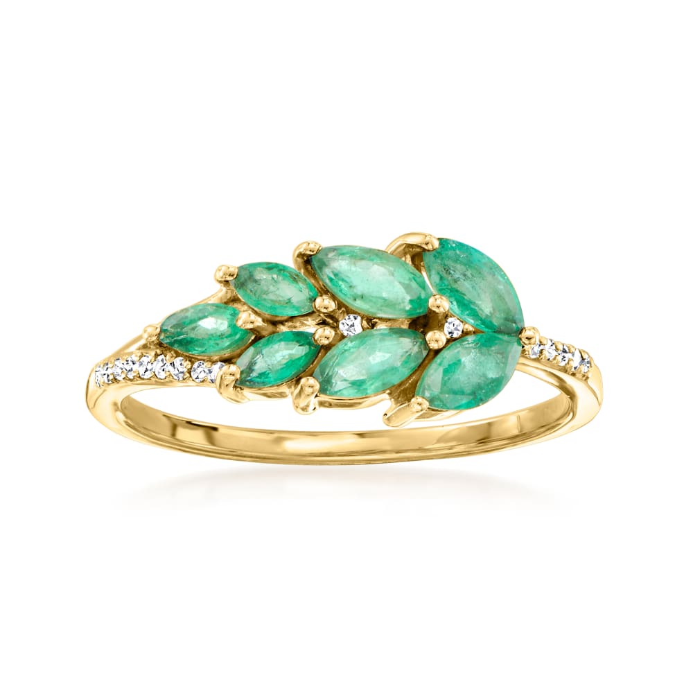 Emerald leaf ring hotsell