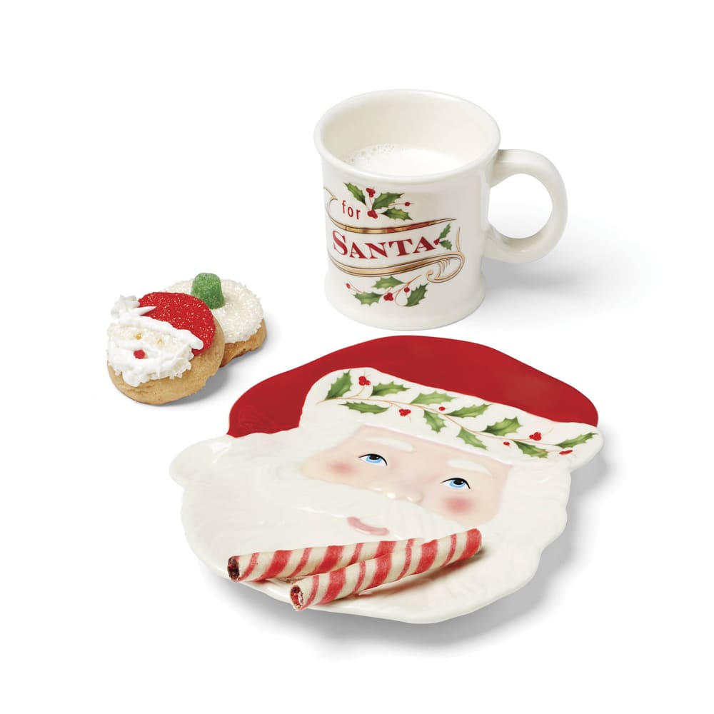 Santa plate deals and mug set