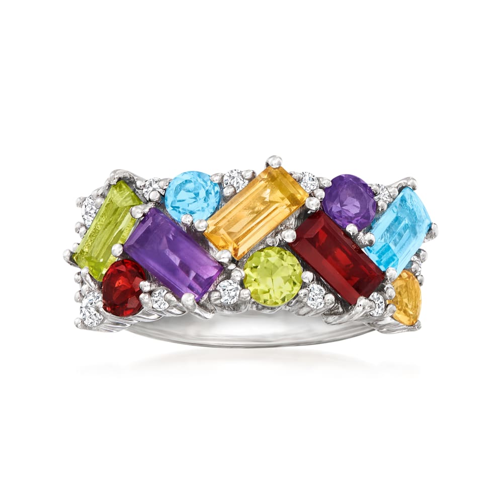 2.09 ct. t.w. Multi Gemstone Cluster Ring in Sterling Silver Ross
