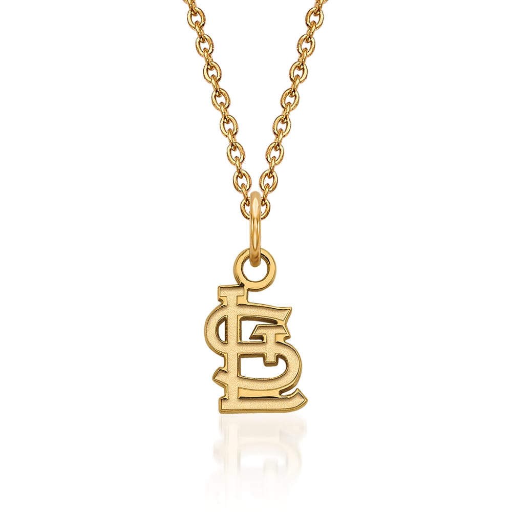 14kt Yellow Gold MLB St. Louis Cardinals Pendant Necklace. 18