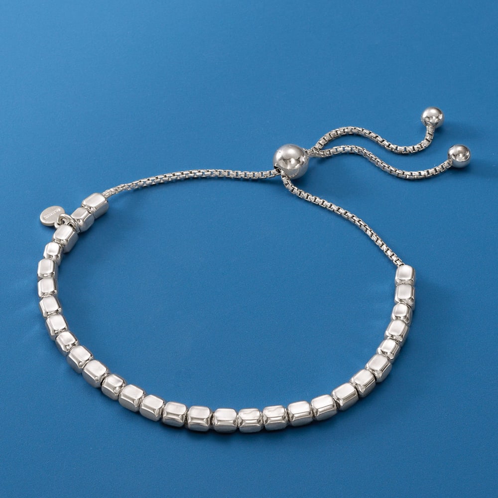 Italian Sterling Silver Square Bead Bolo Bracelet Ross Simons