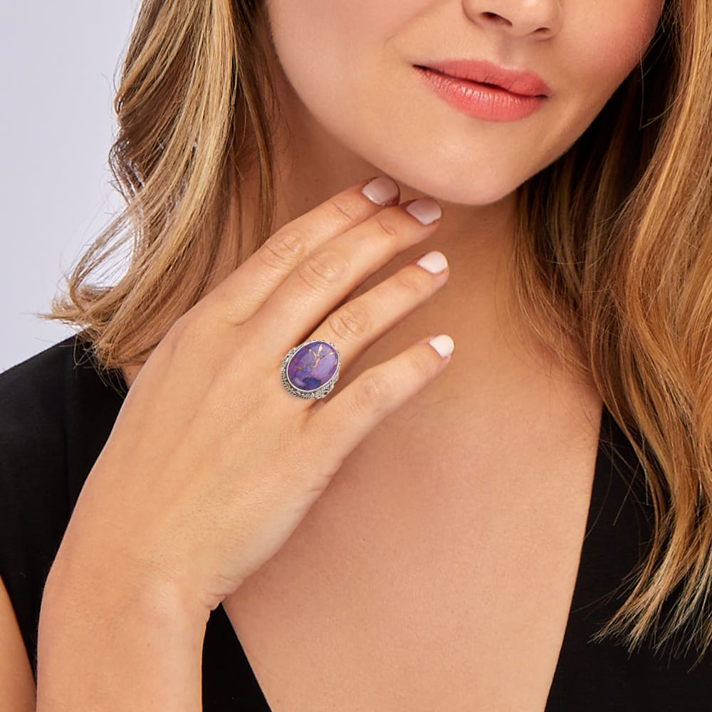 Purple copper turquoise ring new arrivals