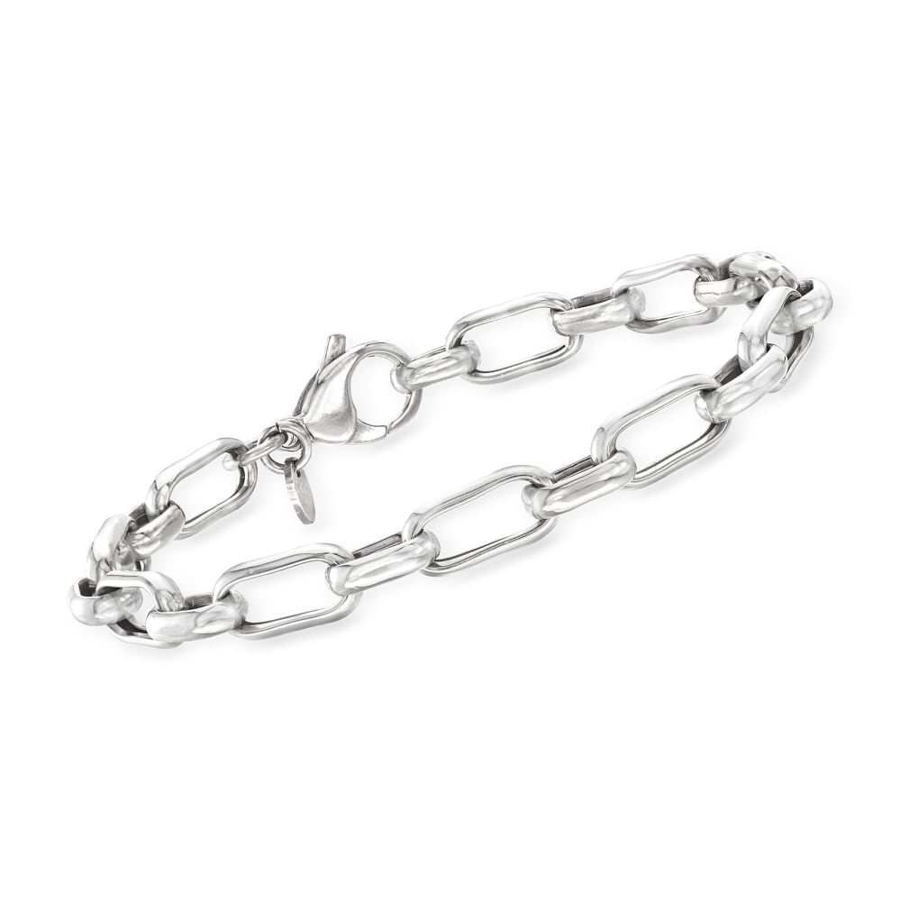 Amazon.com: Milano Chains .925 Sterling Silver Italian Double Link Charm  Bracelet 7