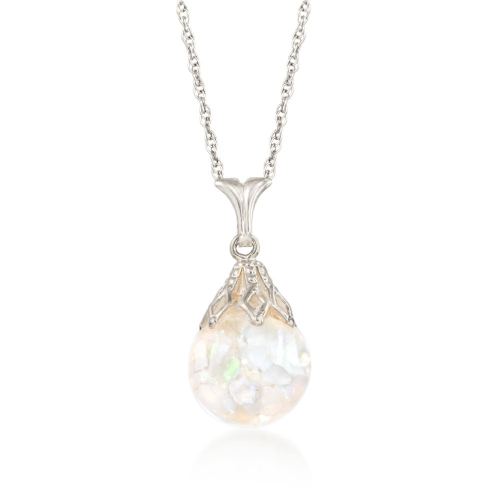 14k White Gold Opal Pendant with Tanzanite and Demantoid Garnets - Dianna  Rae Jewelry