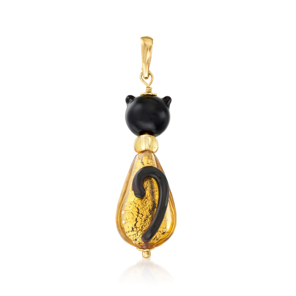 Glass sales cat pendant