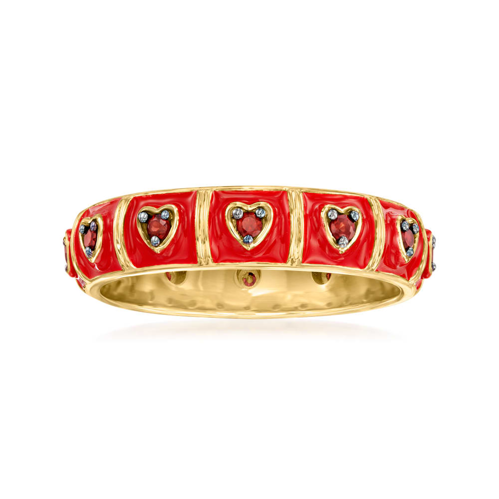 Jordan askill ruby enamel heart ring hot sale
