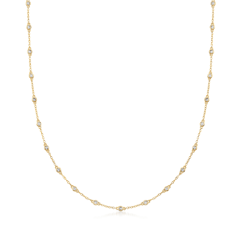 ALOR Yellow Chain Double Layered Necklace with 14kt White Gold & Diamonds