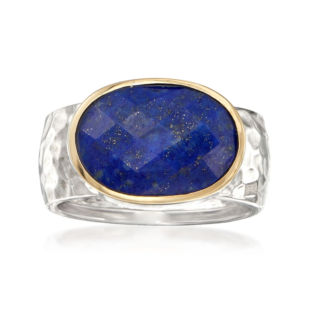 Lapis Ring in Sterling Silver and 14kt Yellow Gold | Ross-Simons