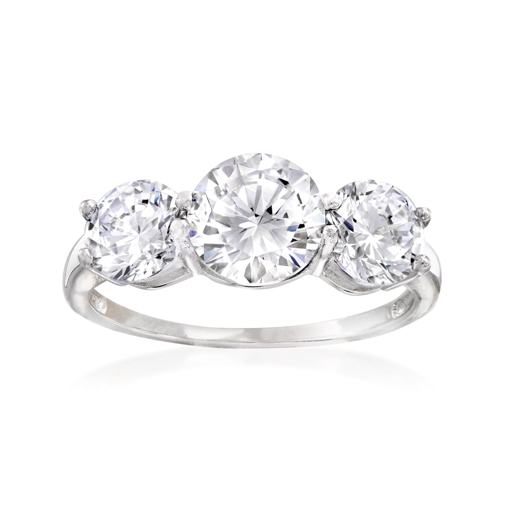 Cz three stone ring outlet