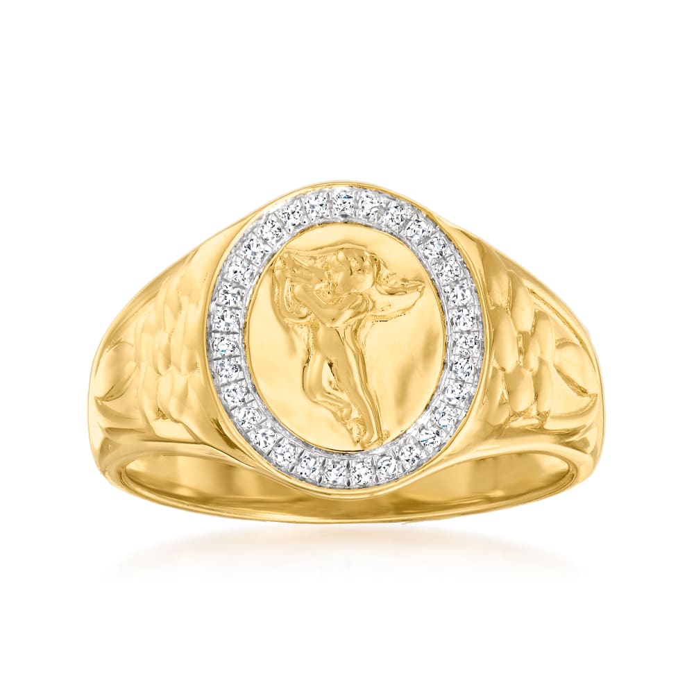 Angel store signet ring