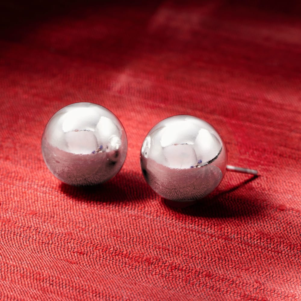 12mm silver shop ball earrings