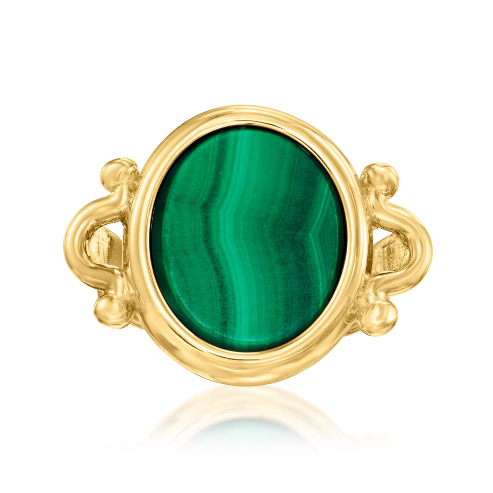 Gem Stone King 18K Yellow Gold Plated Silver Green Malachite Engagement Ring  For Women (6.07 Cttw, Gemstone Birthstone, Oval 12X10MM, Size 5) |  Amazon.com