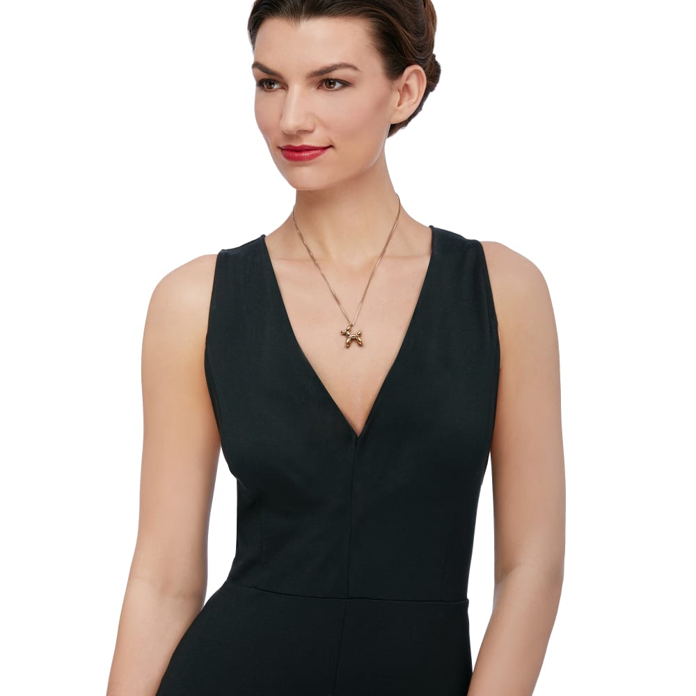 Charity Midi Dress - Diamante Strap Detail Plunge Dress in Black | Showpo  USA