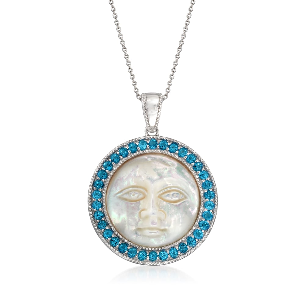 925 Sterling Silver Crescent Moon Face Necklace, 18”, with Spring Clasp,  for Women, Girls, Unisex - Walmart.com