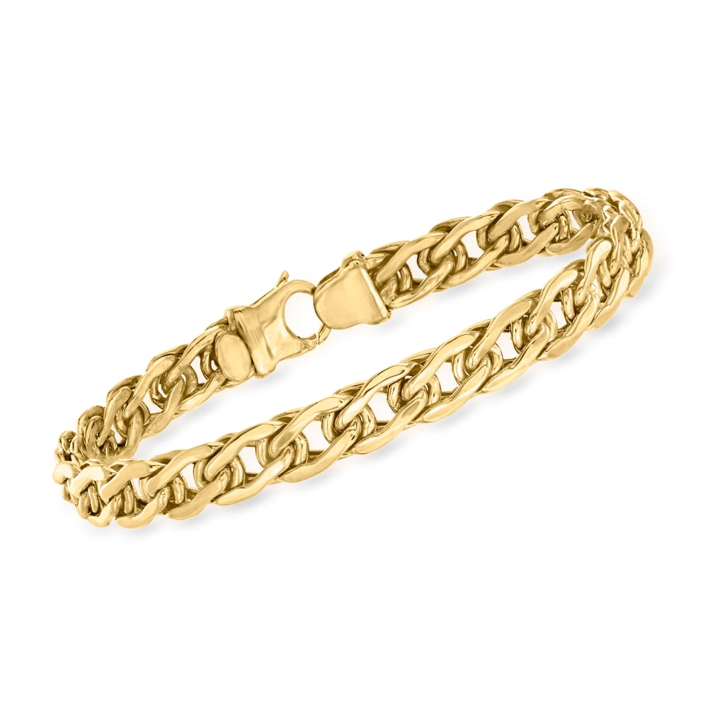 Italian 14kt Yellow Gold Flat Link Bracelet Ross Simons