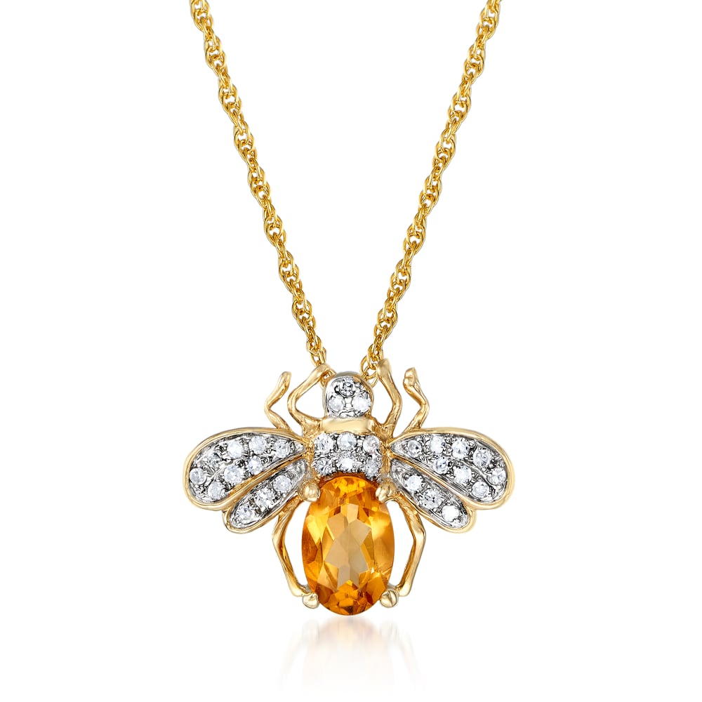 Citrine bee necklace new arrivals