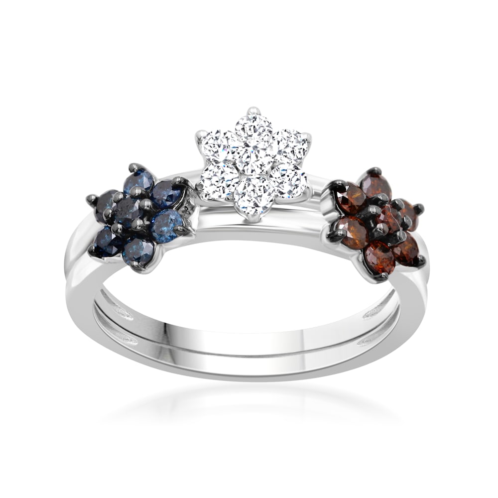 Red white and 2024 blue diamond rings