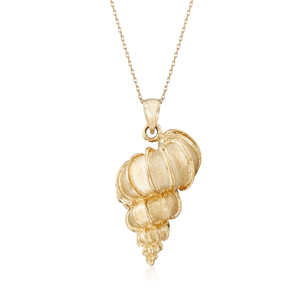 14kt Yellow Gold Conch Shell Pendant Necklace Ross Simons