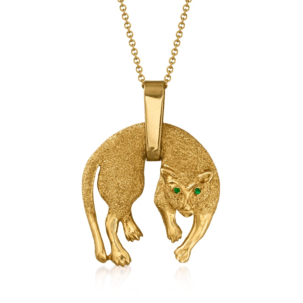 Buy Gold Charming Cat Diamond Pendant Online