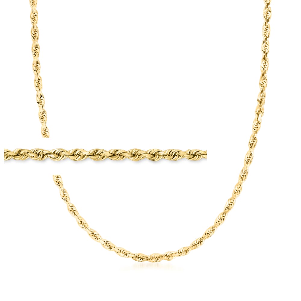 14K Gold Solid Rope Chain 1.8mm [ASORP14] | USA Jewels