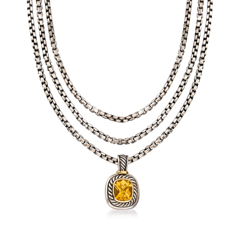 David Yurman Amethyst Diamond Sterling Silver Albion Enhancer Pendant |  Wilson's Estate Jewelry