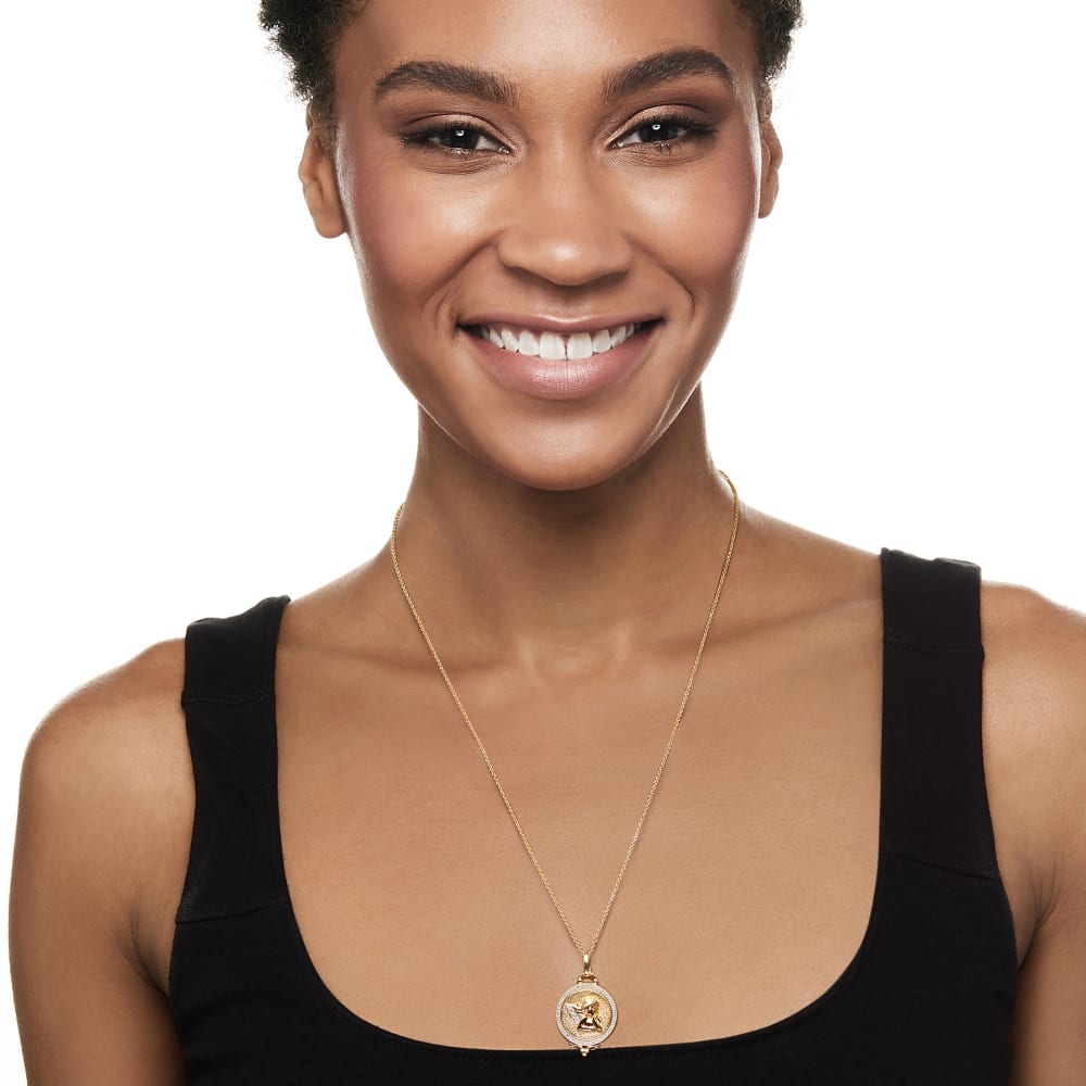 Angel medallion pendant on sale