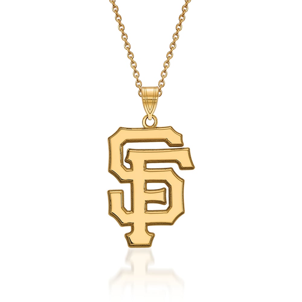 14kt Yellow Gold MLB San Francisco Giants Pendant Necklace. 18