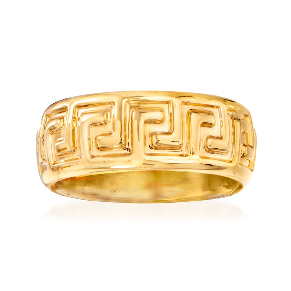 Italian Andiamo 14kt Yellow Gold Over Resin Greek Key Ring | Ross