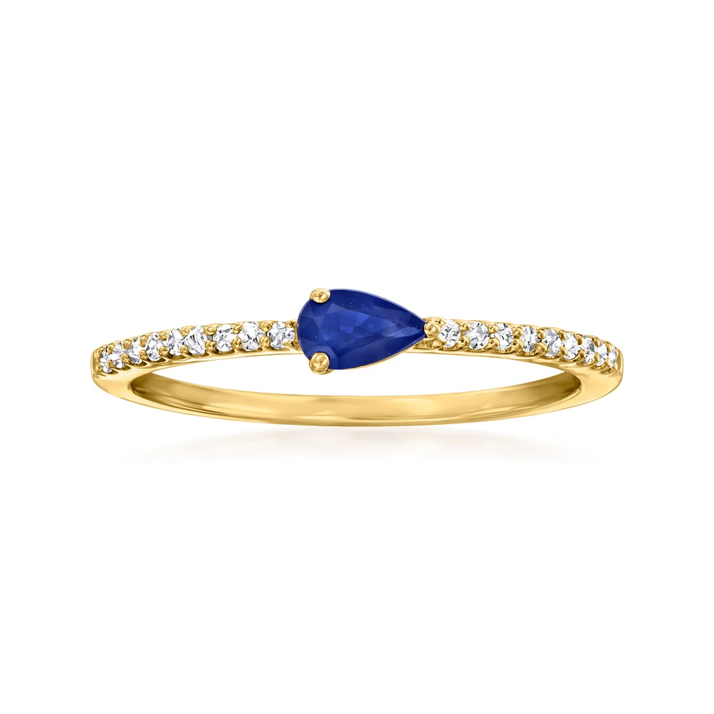 20 Carat Sapphire and .10 ct. t.w. Diamond Ring in 14kt Yellow