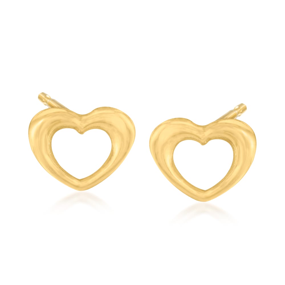 14kt Yellow Gold Heart Cut Out Stud Earrings Ross Simons